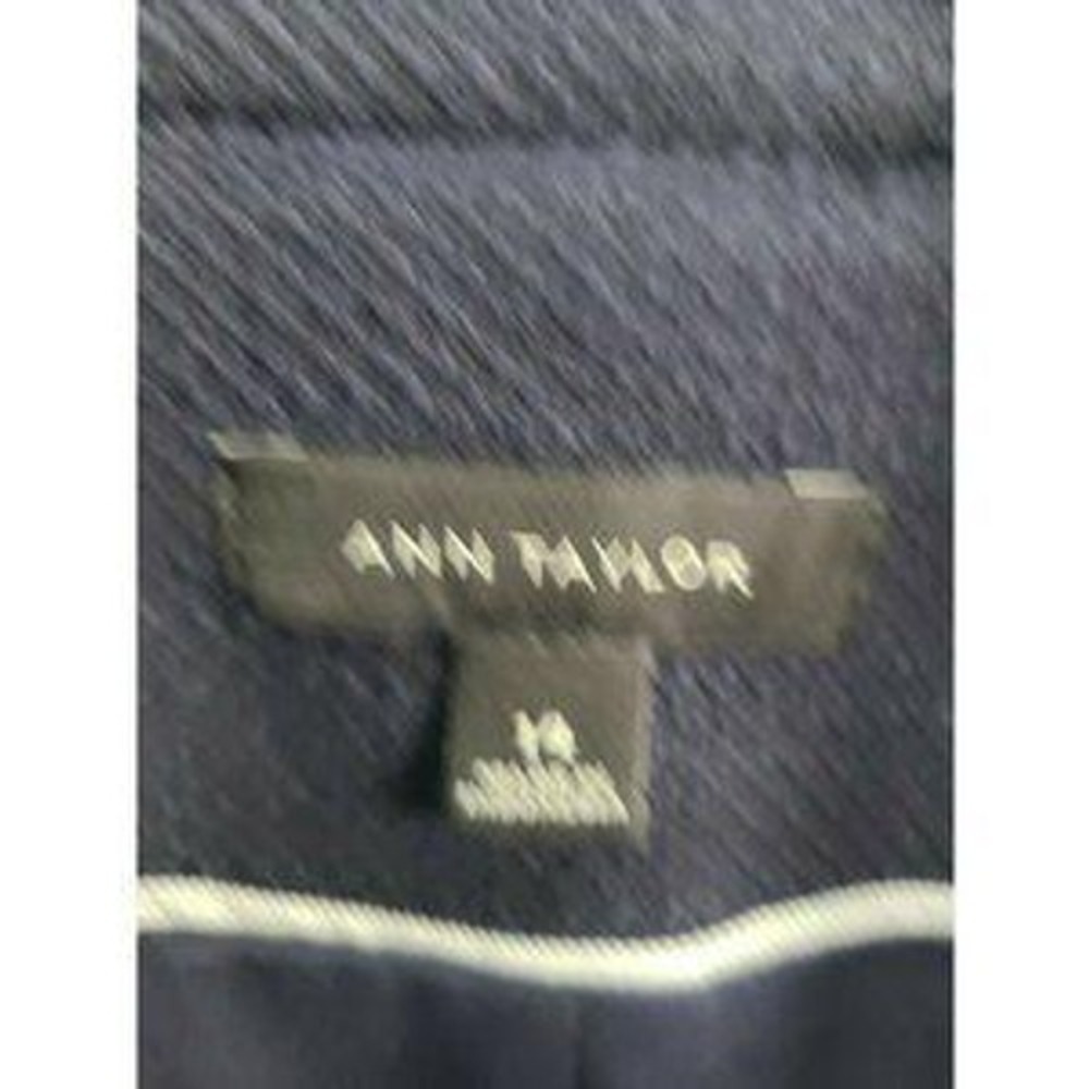 Ann Taylor Blazer Jacket Womens 14 Navy Blue Gold Button Professional Career - Picture 7 of 9